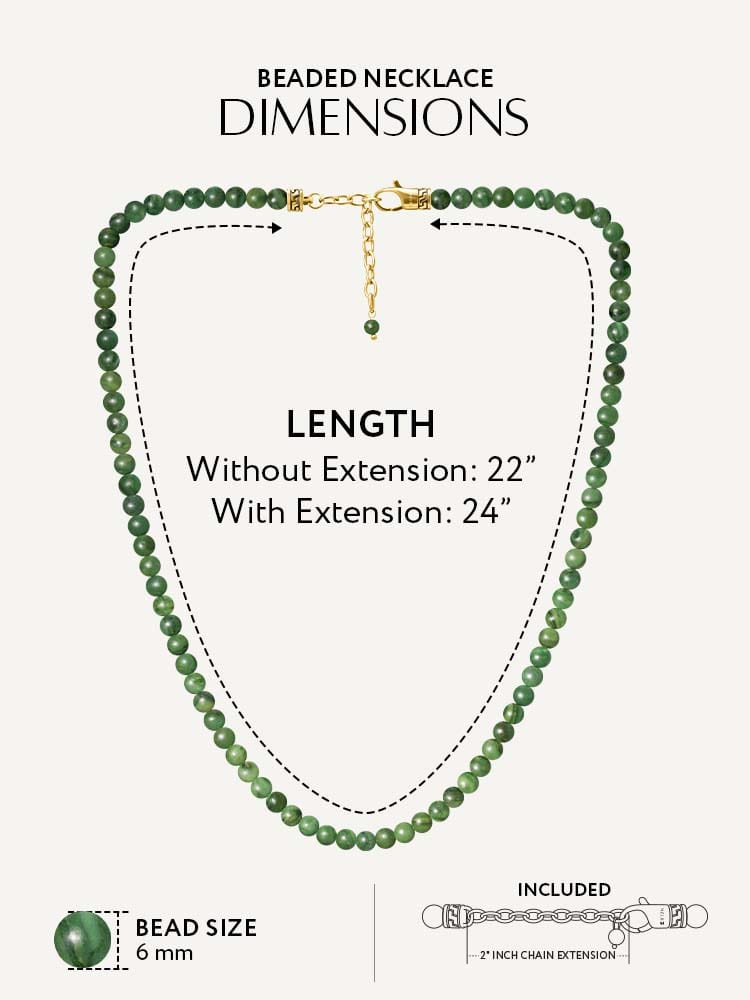 Collar de cuentas de jade verde