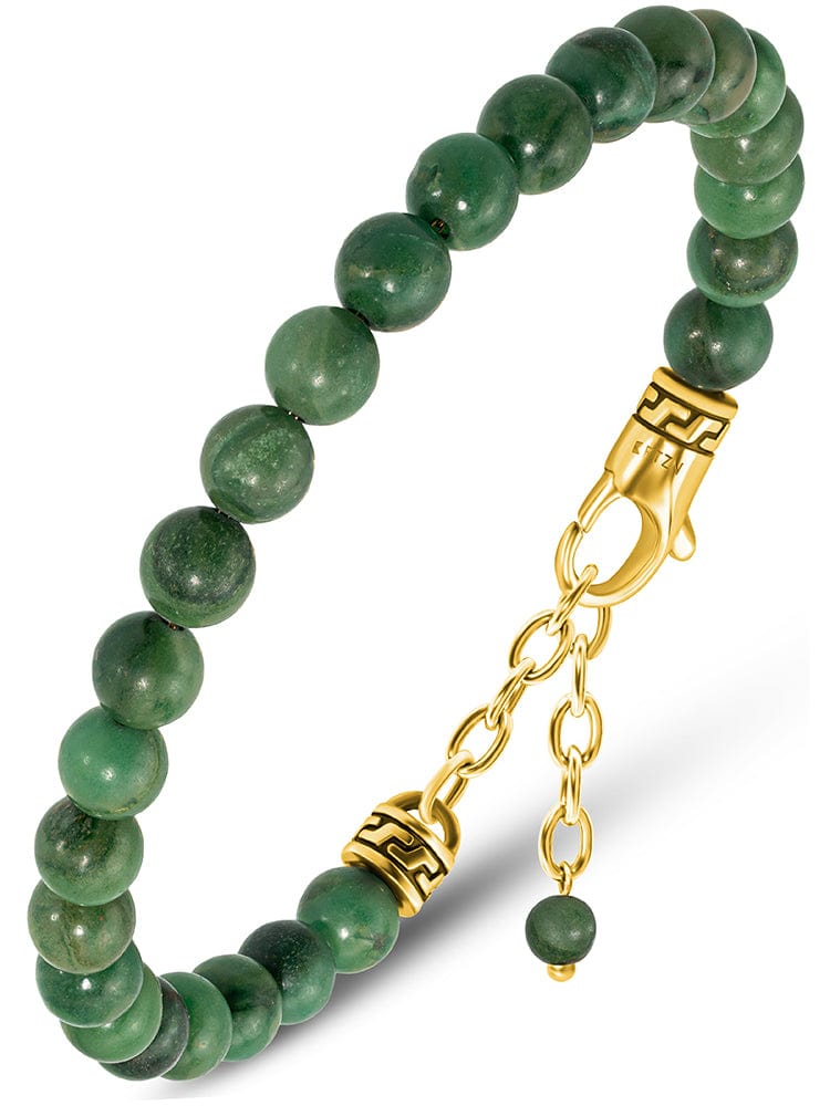 Pulsera de jade con abalorios - Ajuste de cadena
