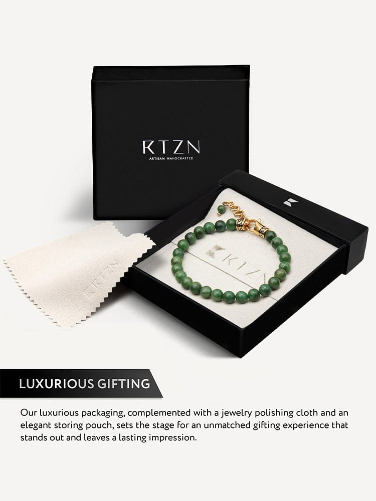 Pulsera de jade con abalorios - Ajuste de cadena