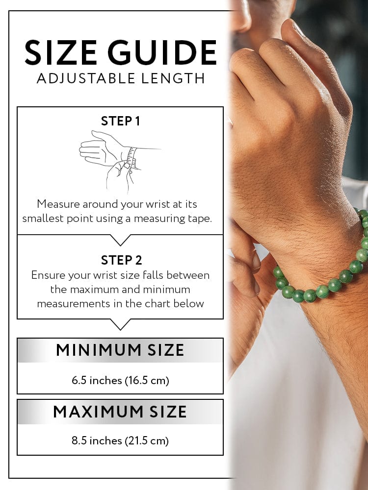 Pulsera de jade con abalorios - Ajuste de cadena