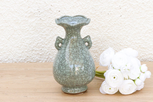 Antique Chinese Scalloped Vase