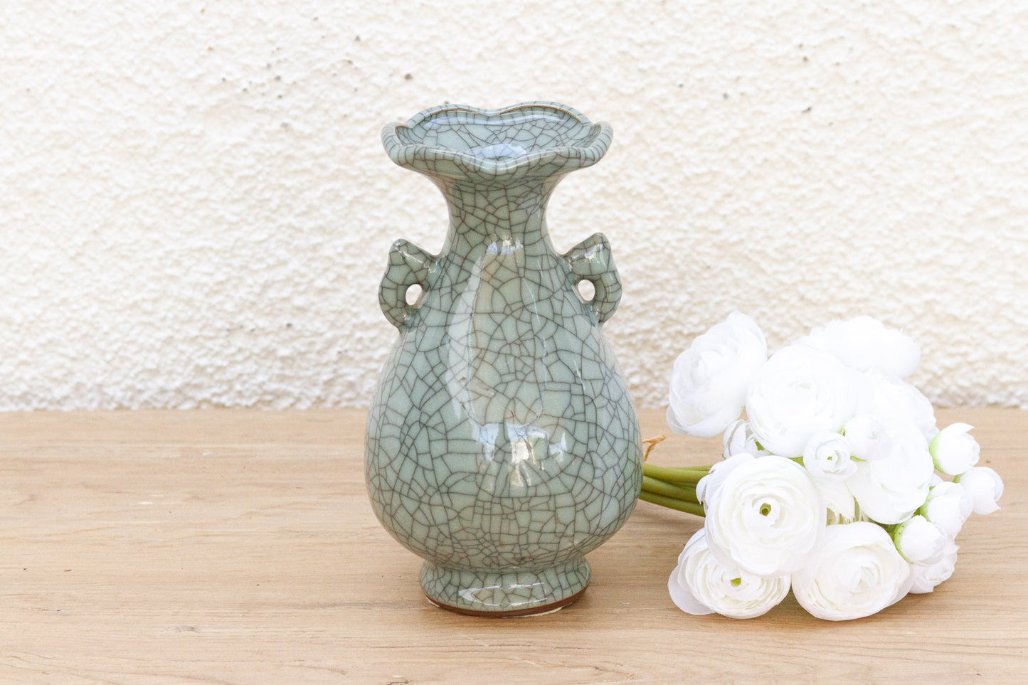 Antique Chinese Scalloped Vase