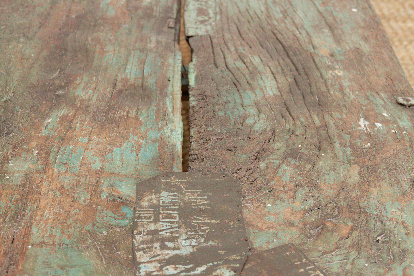 Antique Verdigris Teak Takhat Coffee Table