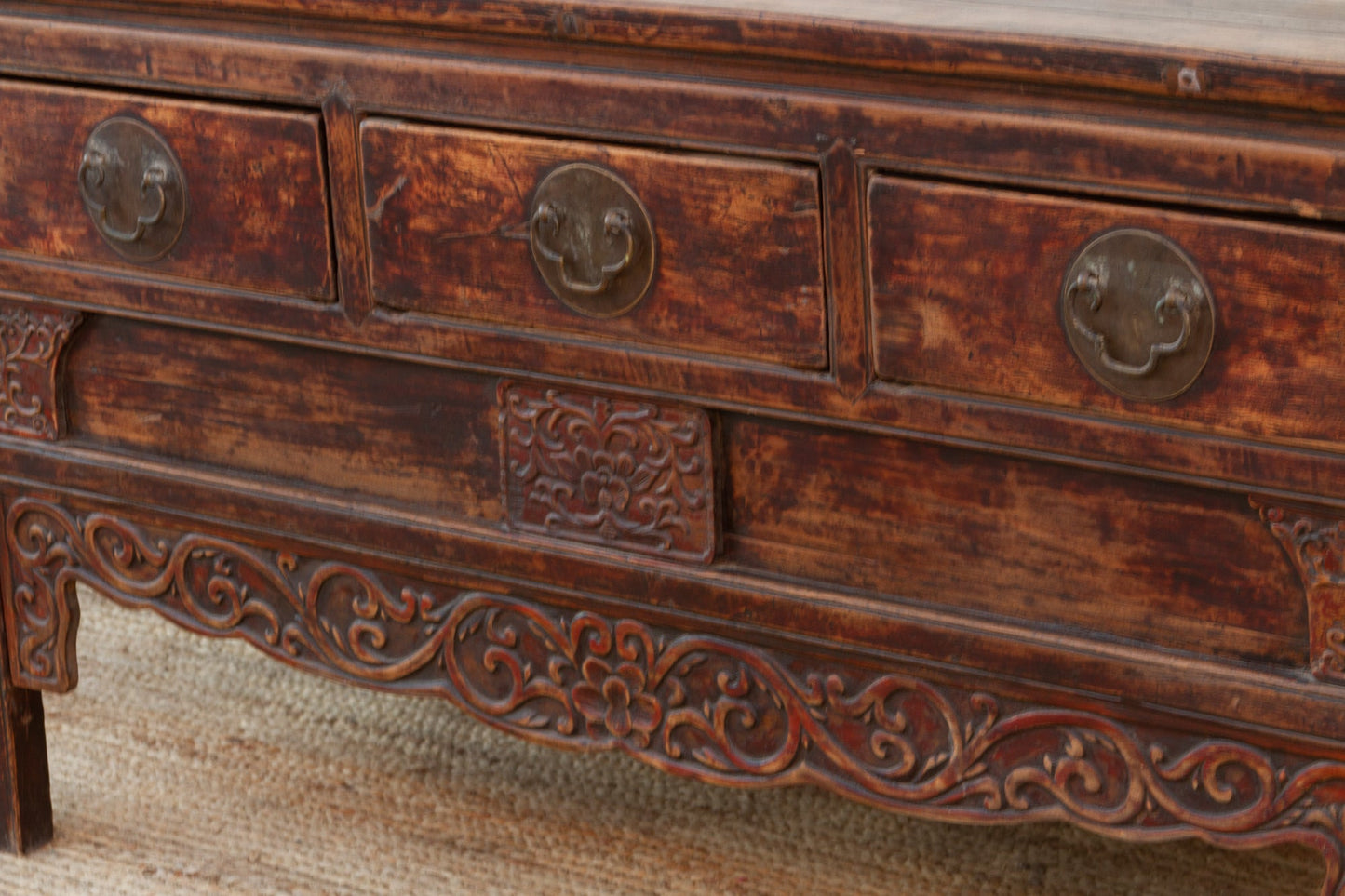 Antique Century Qing Dynasty Carved Console