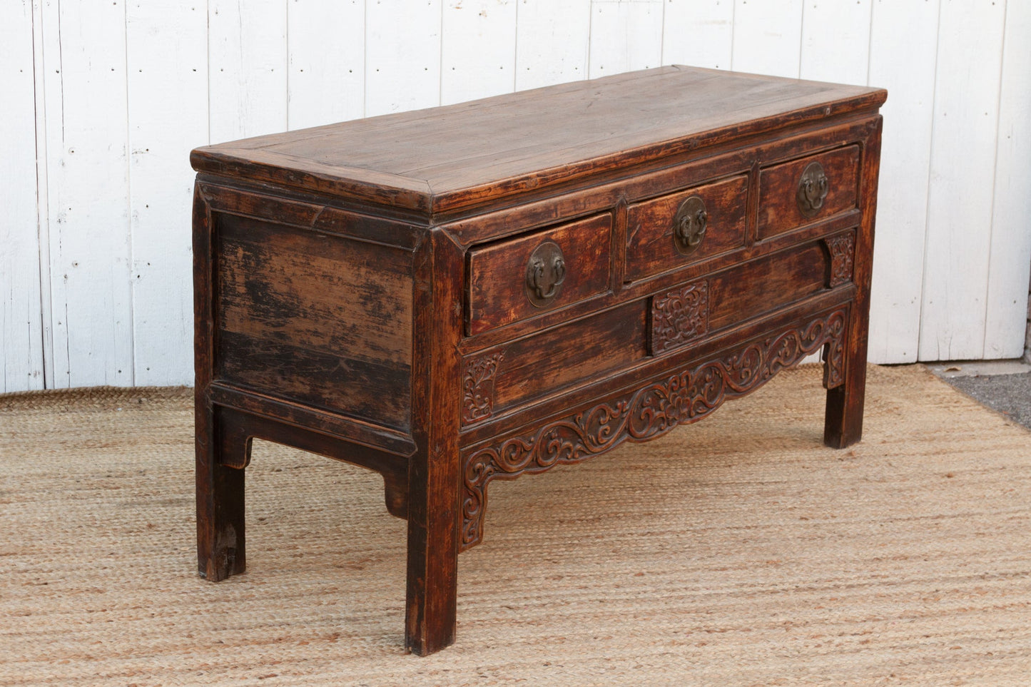 Antique Century Qing Dynasty Carved Console