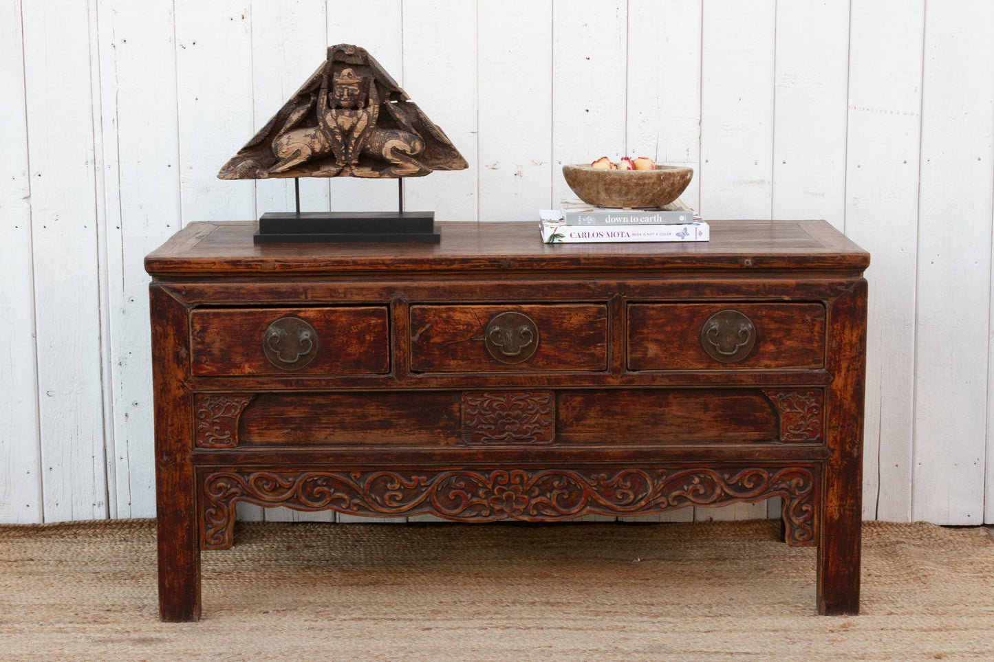 Antique Century Qing Dynasty Carved Console