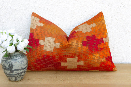 Sovereign Jewel, Antique Bagh Phulkari Pillow