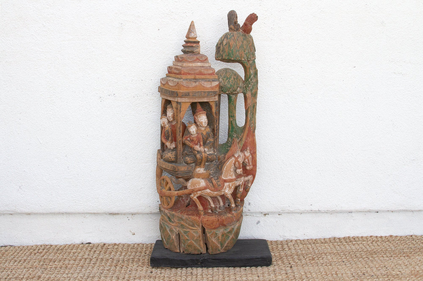 Antique Thai Architectural Carving - Divine Procession