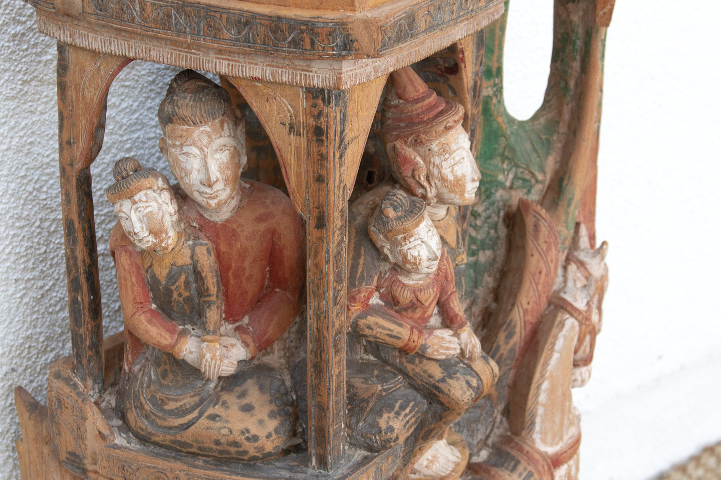 Antique Thai Architectural Carving - Divine Procession