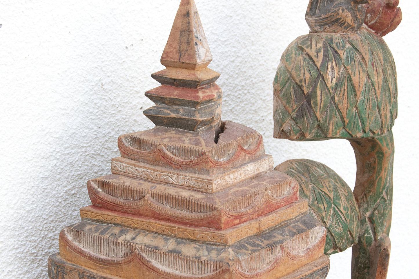 Antique Thai Architectural Carving - Divine Procession