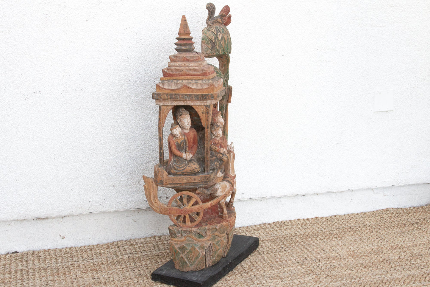 Antique Thai Architectural Carving - Divine Procession