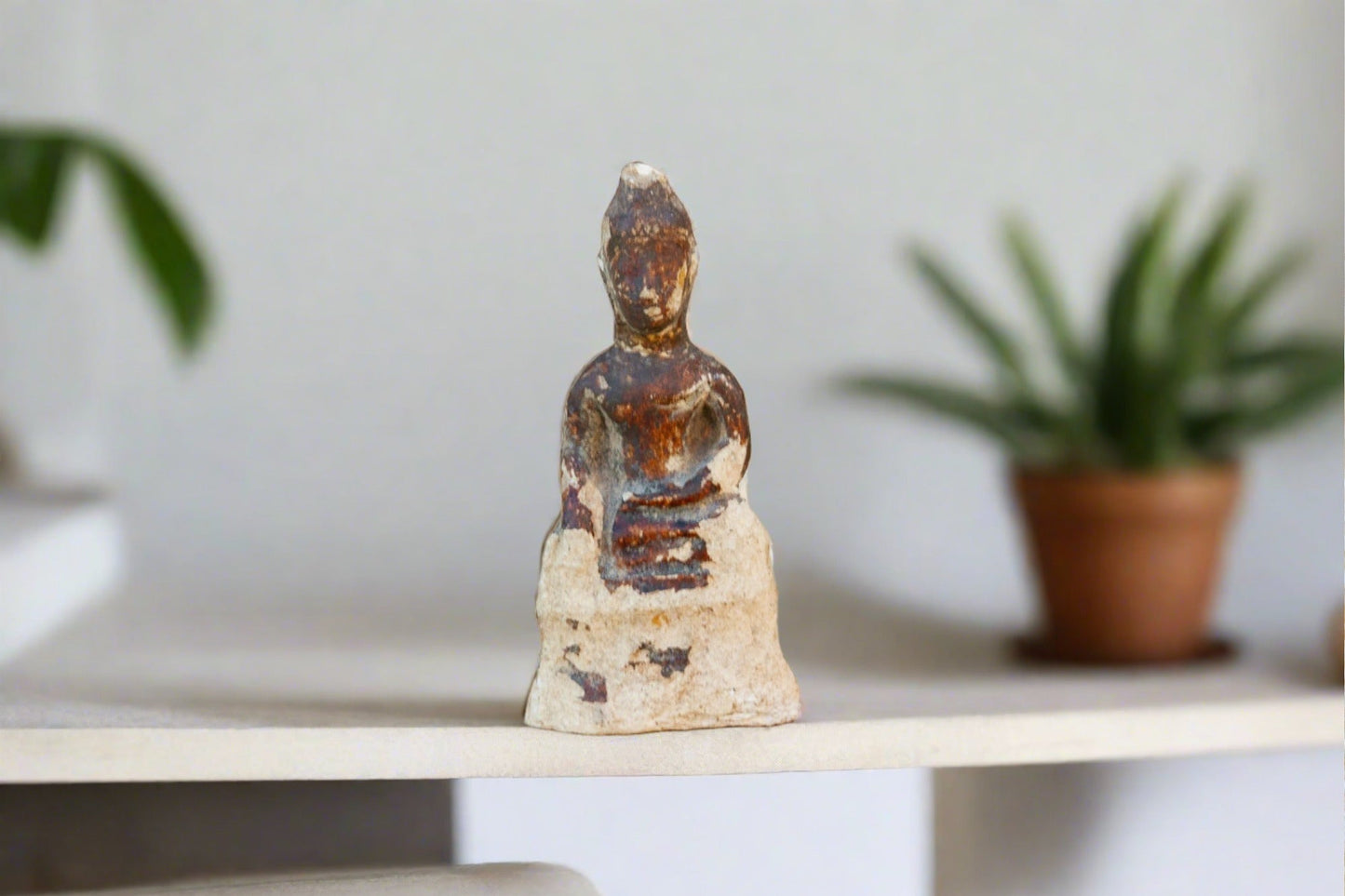 19th Century Antique Small Burmese Clay Buddha