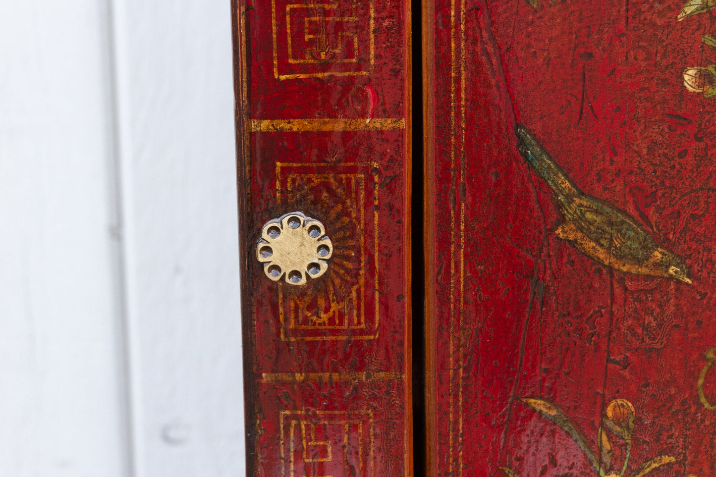 Beautifully Painted Antique Chinese Floral Credenza