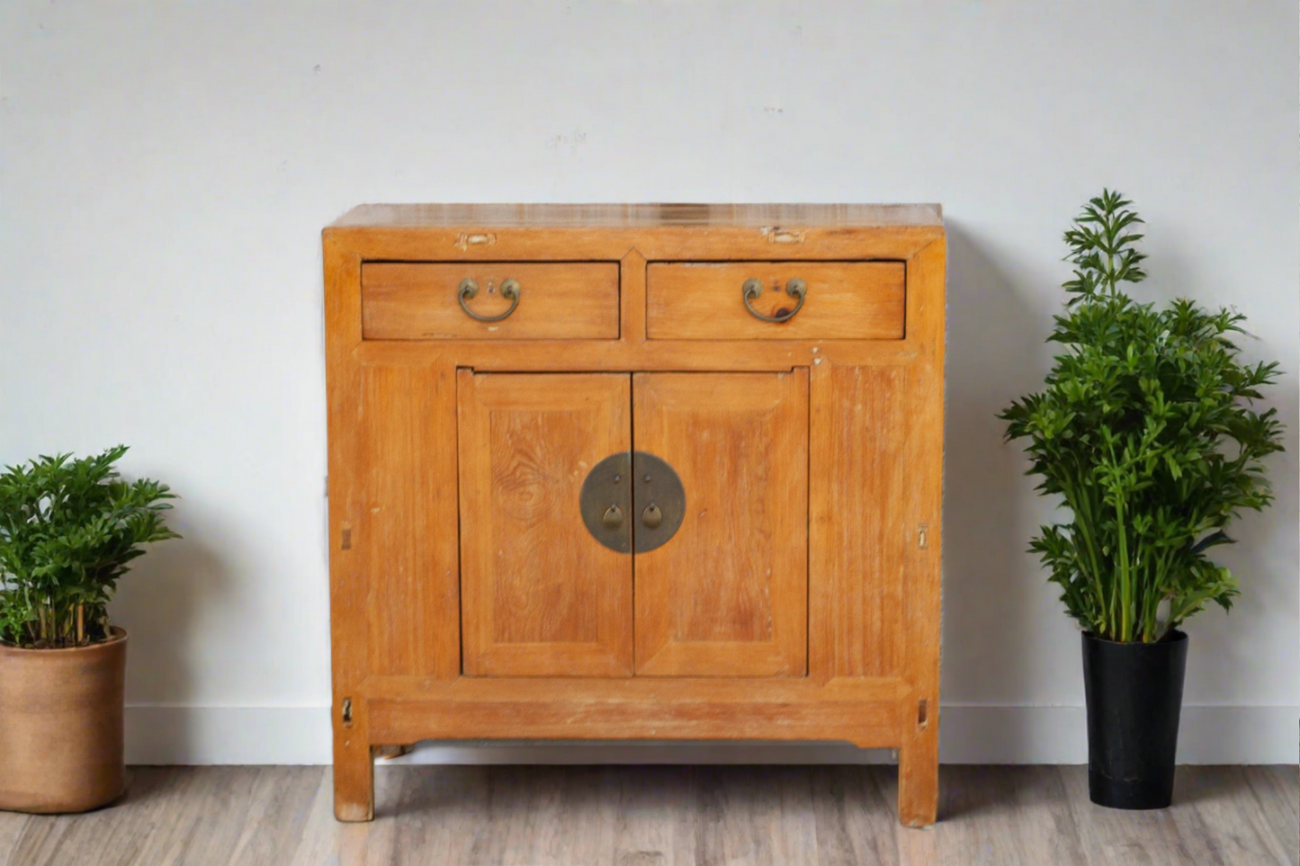 Charming Antique Chinese Farmhouse Buffet Cabinet