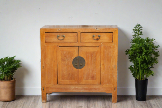 Charming Antique Chinese Farmhouse Buffet Cabinet