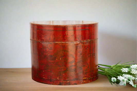 Antique Burmese Shwe Zawa Red Betel Box
