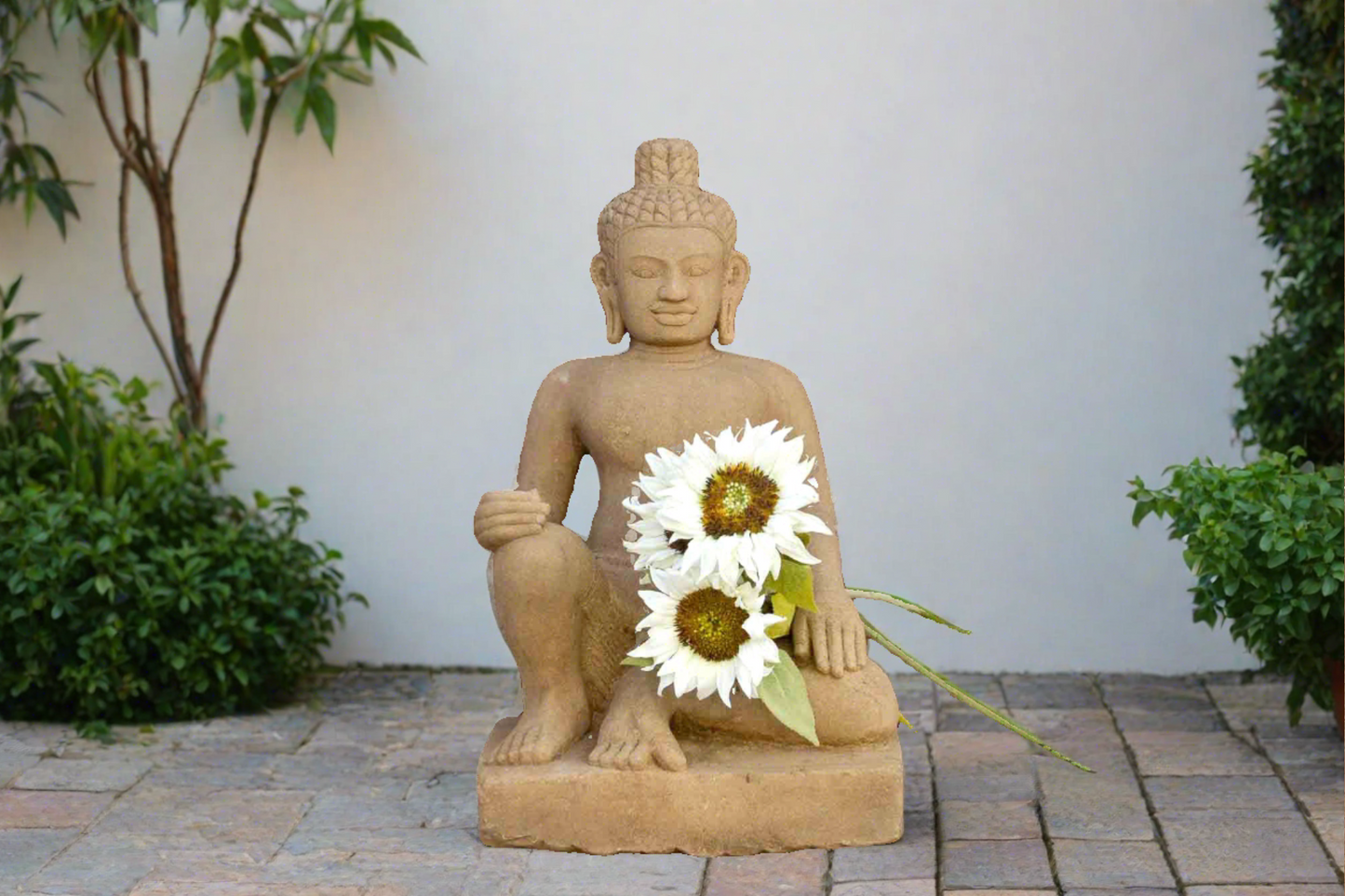 Cambodian Vintage Sandstone Khmer Deity