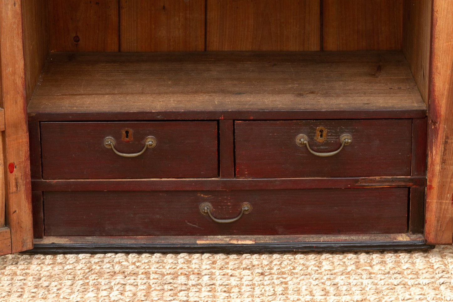 Antique Dramatic Painted Chinese Cabinet