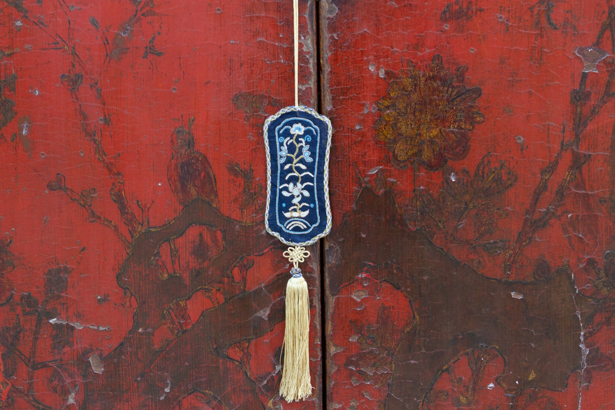 Antique Painted Chinoiserie Armoire Cabinet