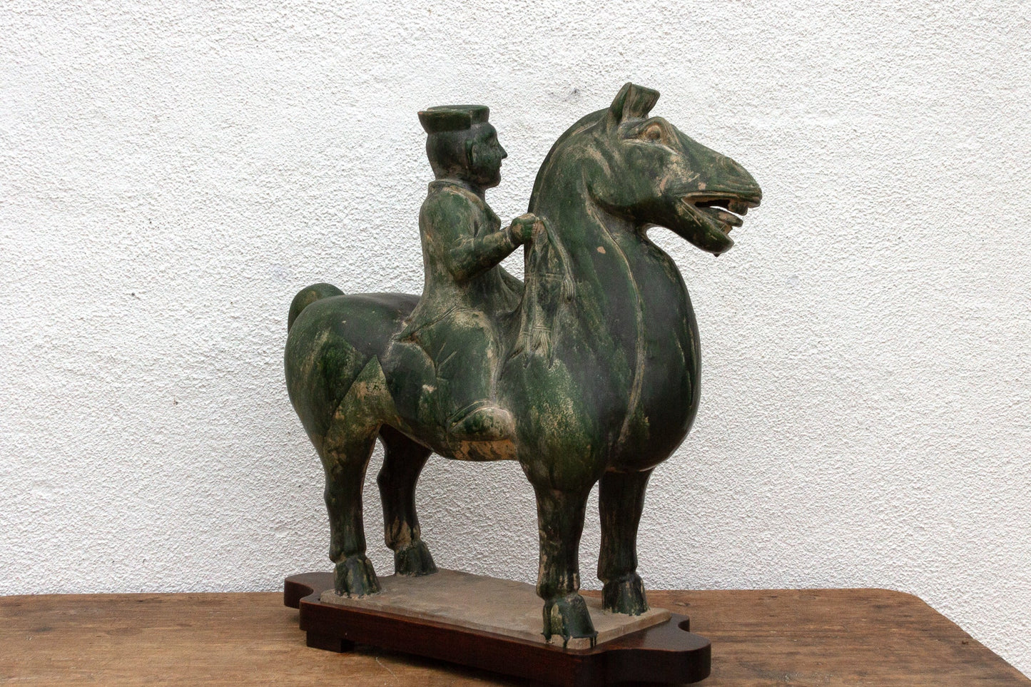 Large Vintage Tang Dynasty Style Horse & Rider