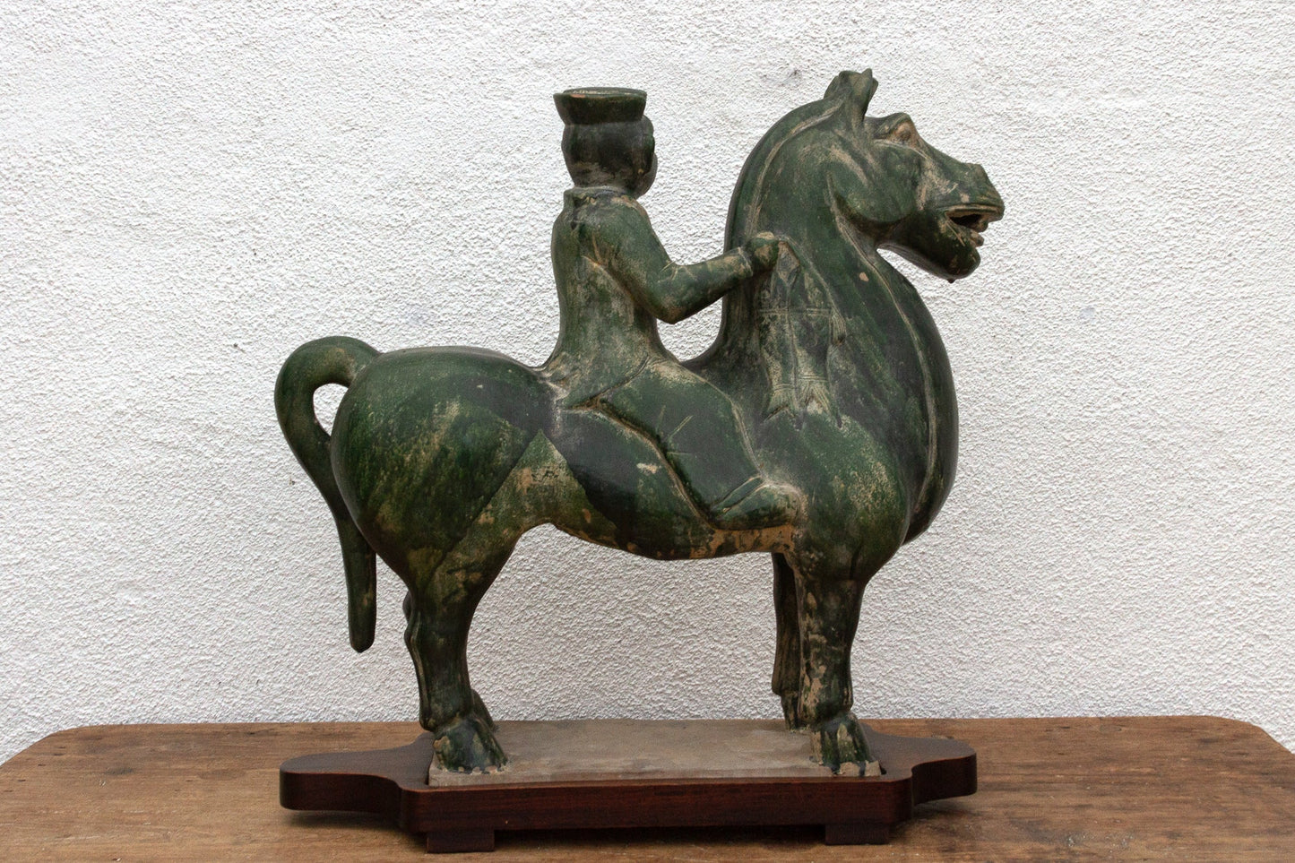 Large Vintage Tang Dynasty Style Horse & Rider