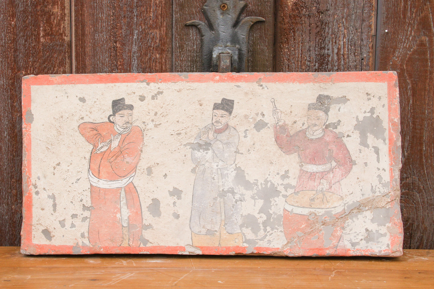 Liao Dynasty Style Vintage Mongolian Musicians Mural Tile