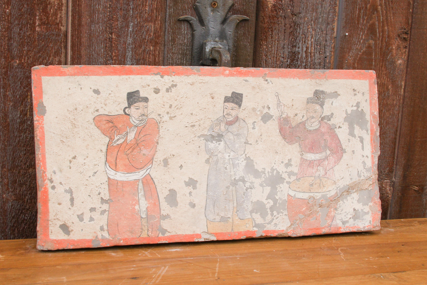 Liao Dynasty Style Vintage Mongolian Musicians Mural Tile