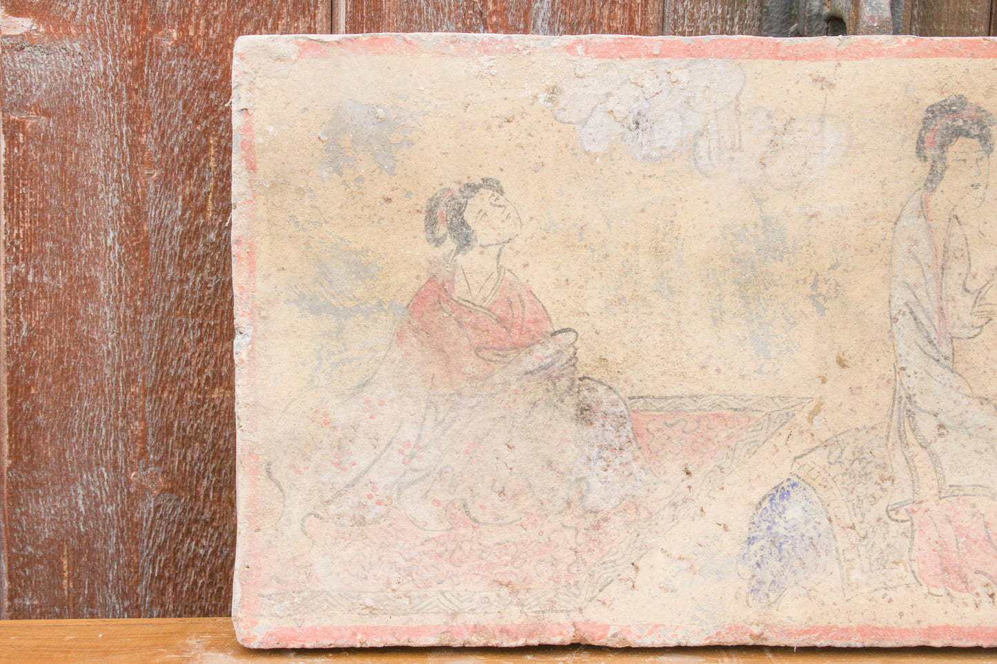 Peaceful Hand Painted Vintage Liao Dynasty Style Mural Tile