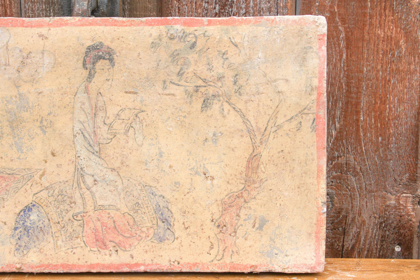 Peaceful Hand Painted Vintage Liao Dynasty Style Mural Tile