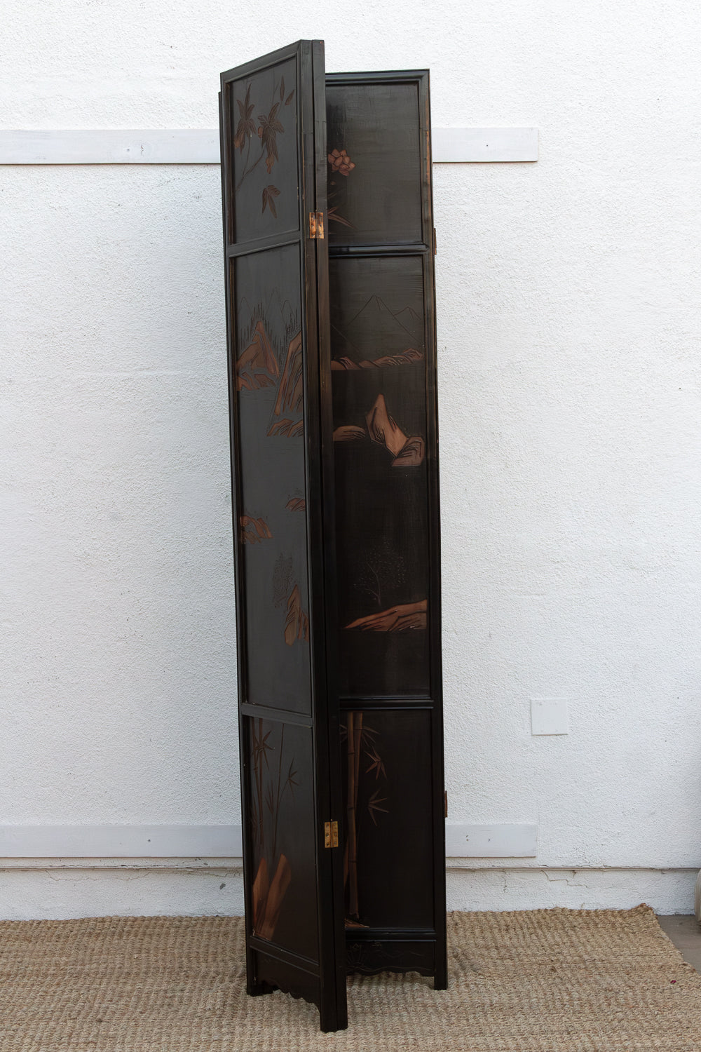 Antique Monumental Black & Gold 10-Panel Coromandel Screen