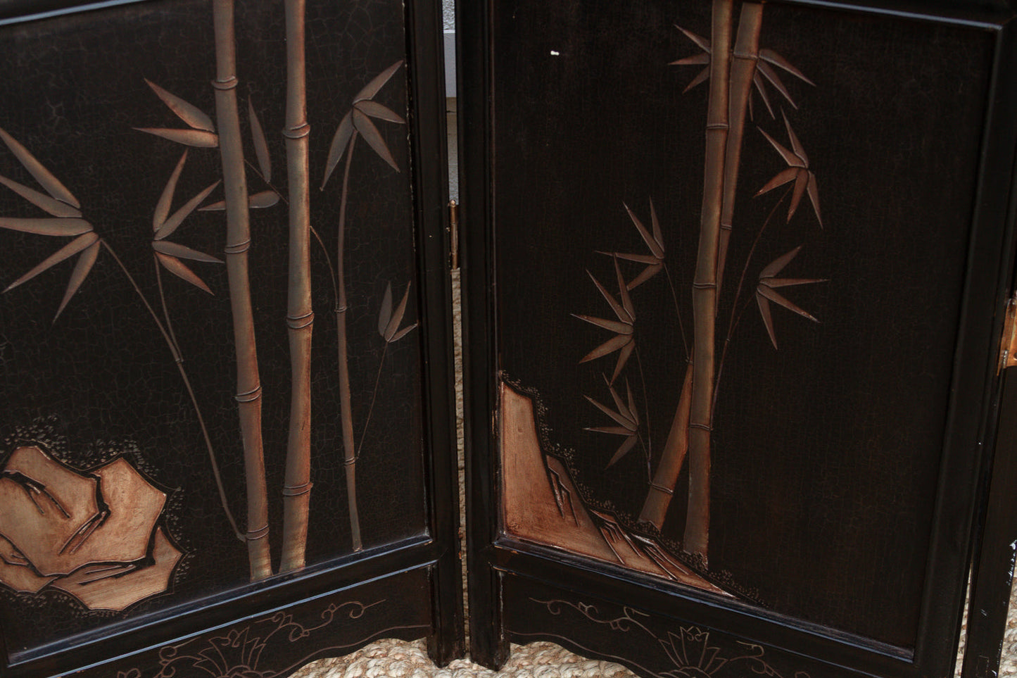 Antique Monumental Black & Gold 10-Panel Coromandel Screen