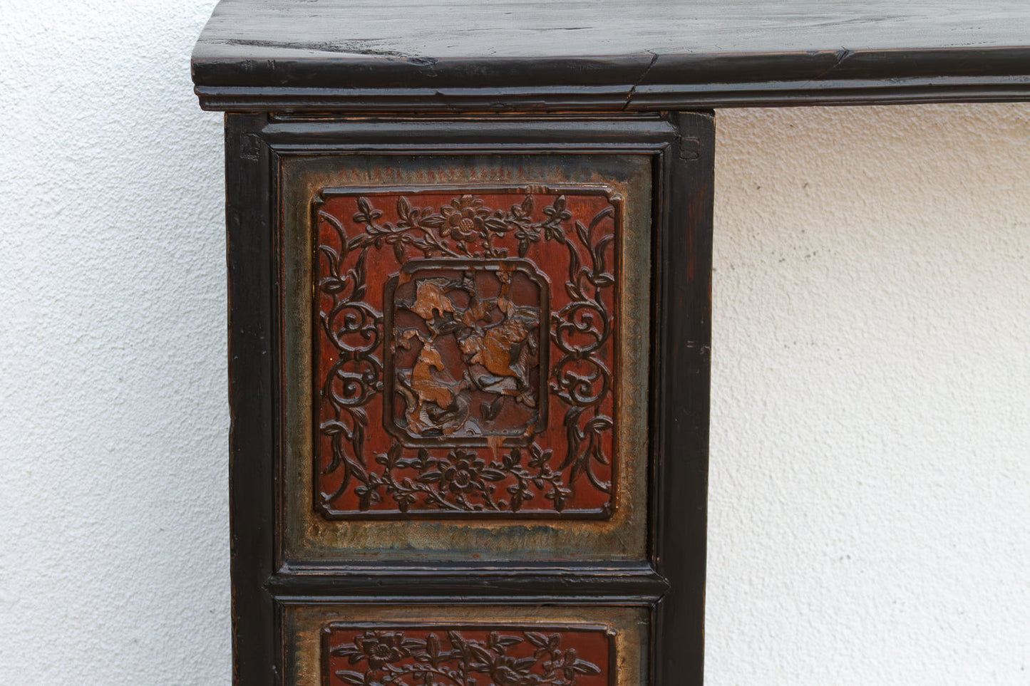 6' Long Antique Ming Style Black Lacquer Altar Table