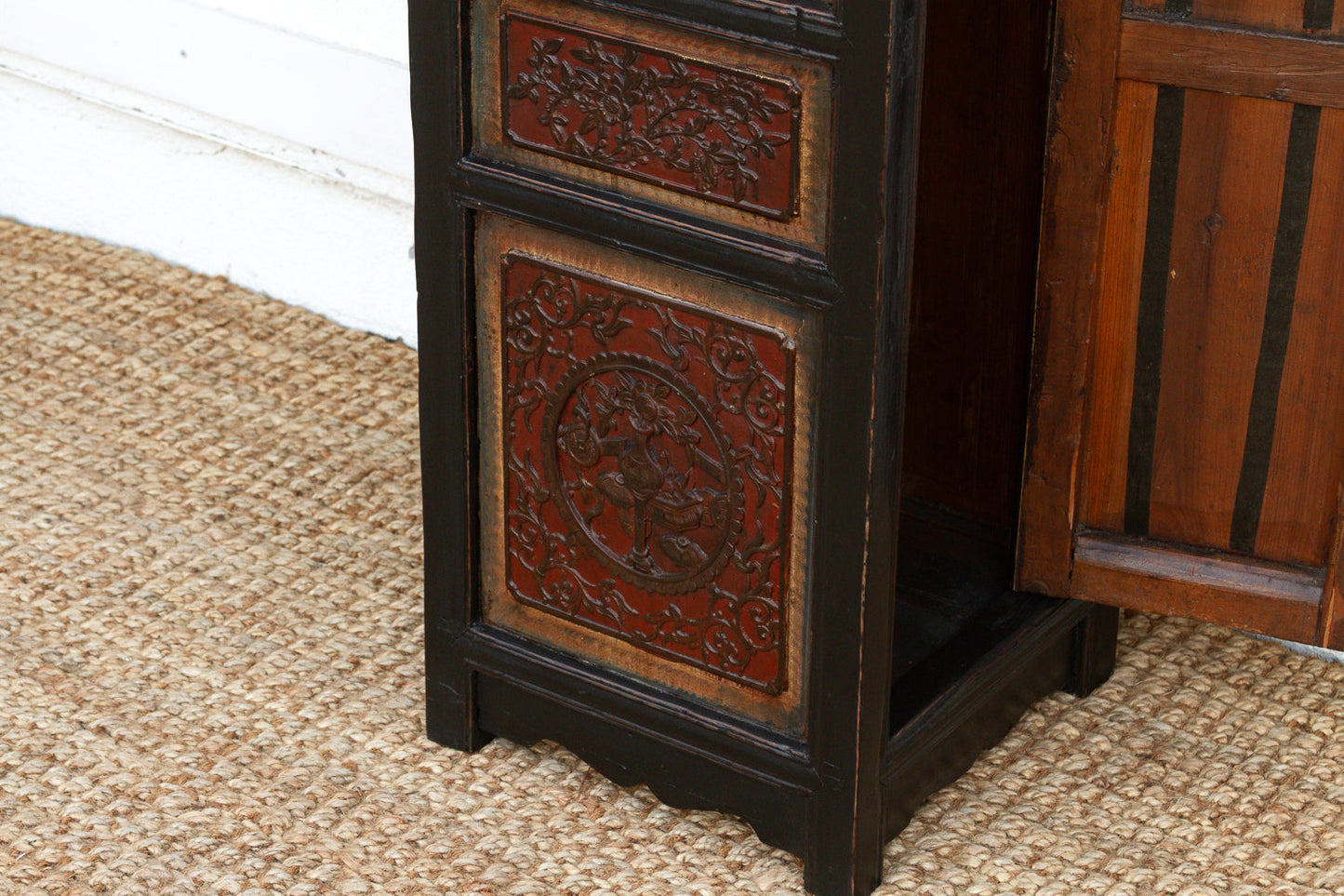 6' Long Antique Ming Style Black Lacquer Altar Table