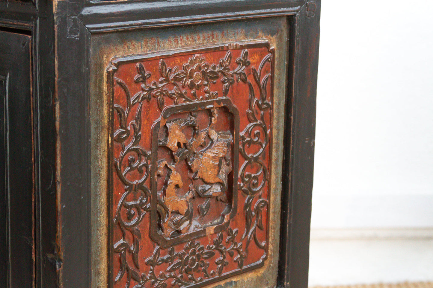 6' Long Antique Ming Style Black Lacquer Altar Table