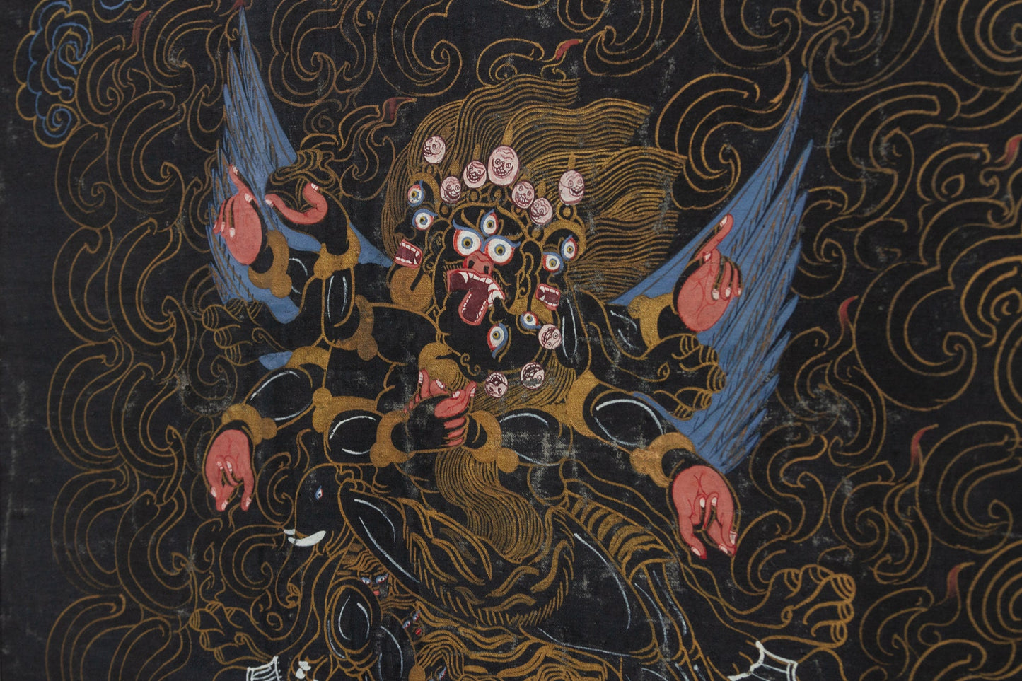 Framed Antique Tibetan Buddhist Thang Ka