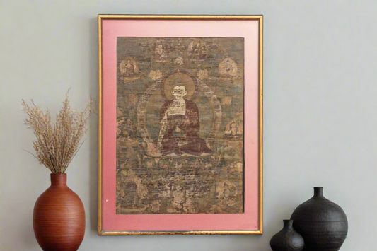 Antique Tibetan ThangKa of Serene Buddha Painting