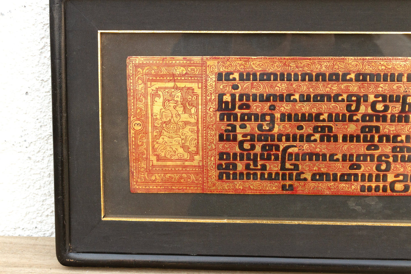 19th Century Antique Framed Burmese Manuscript