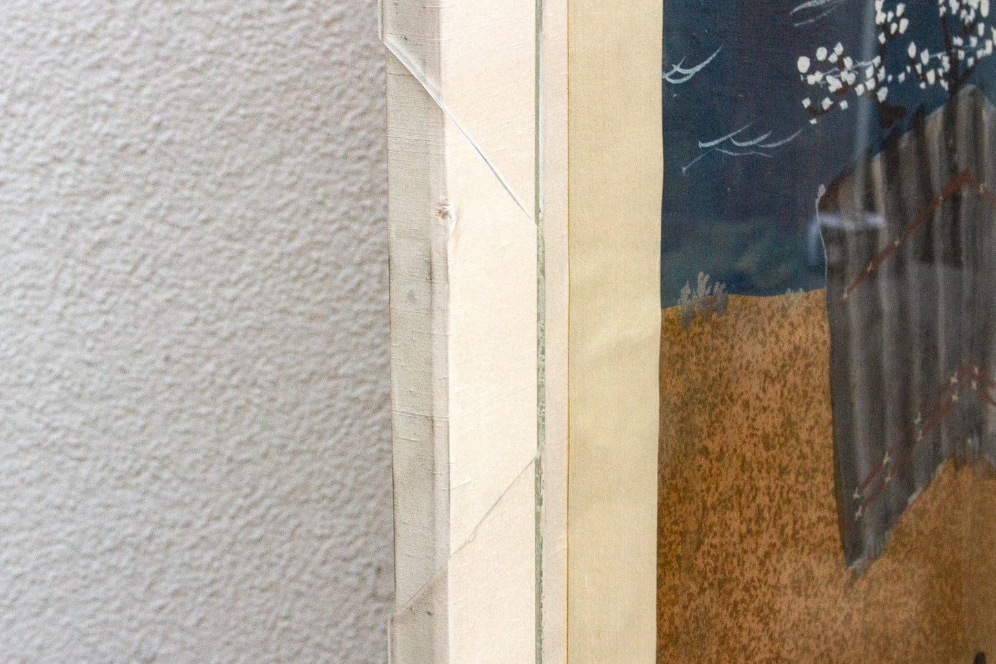 Tall Antique Japanese Nature Scroll Paintings, Set of 2
