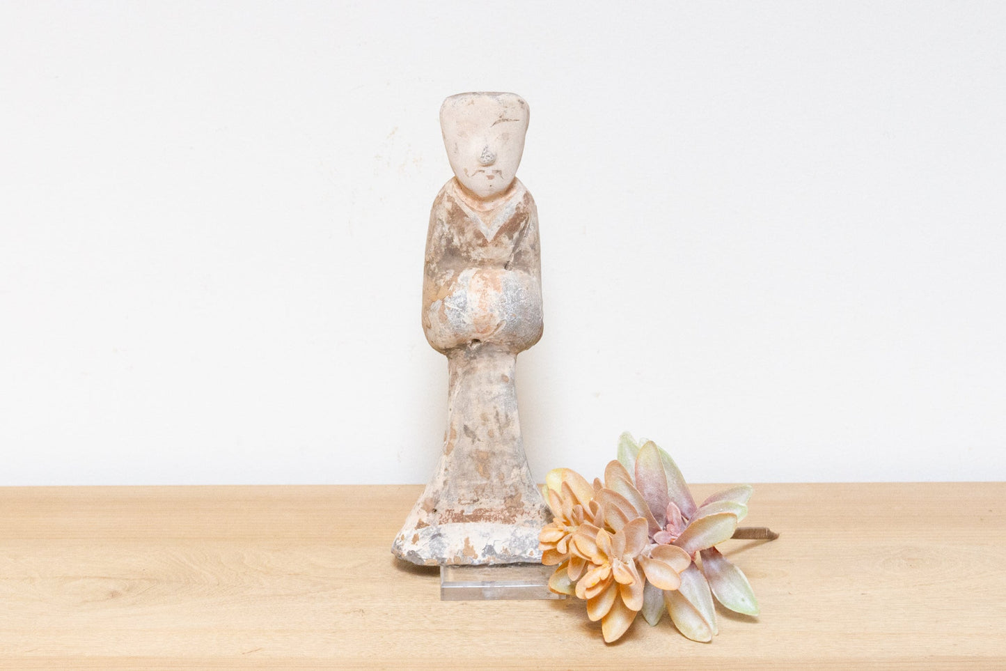 Antique Han Dynasty Style Chinese Terracotta Attendant Sculpture