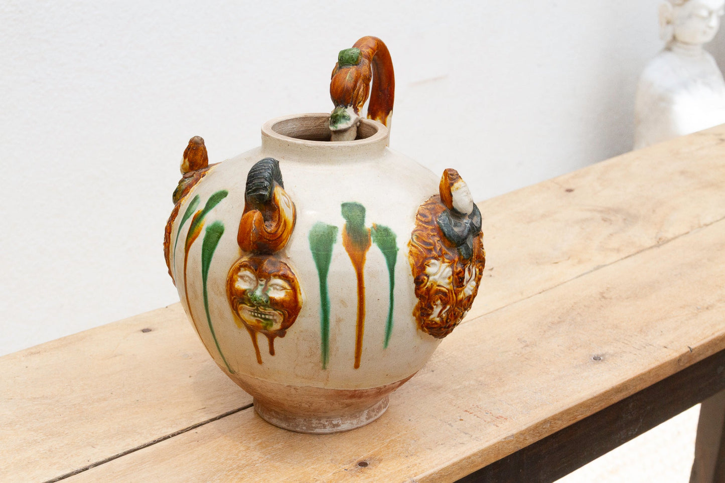 Vintage Tang Dynasty Style Sancai Jug