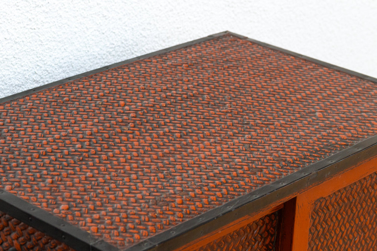 Vintage Japanese Faux Bamboo Tansu Chest