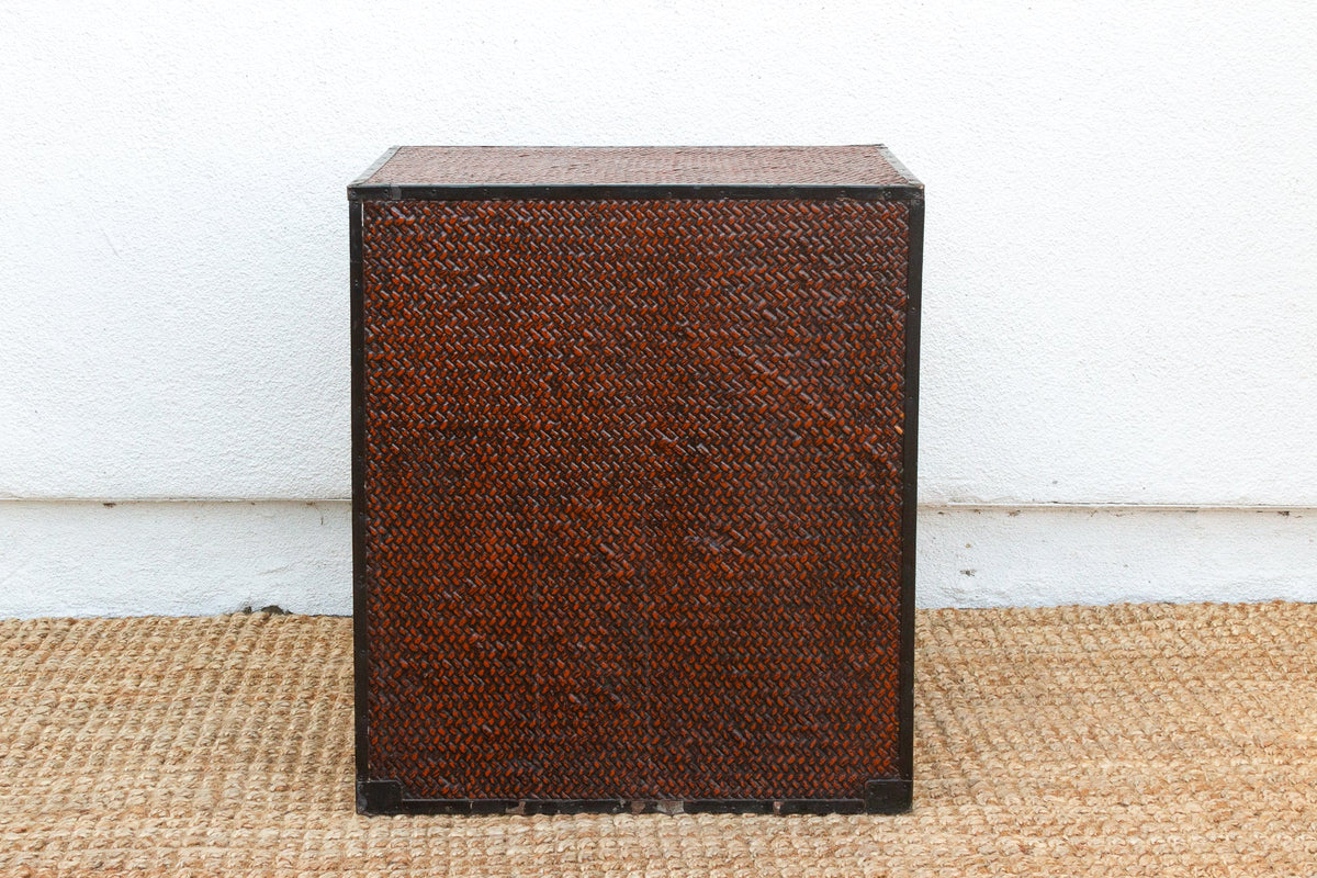 Vintage Japanese Faux Bamboo Tansu Chest