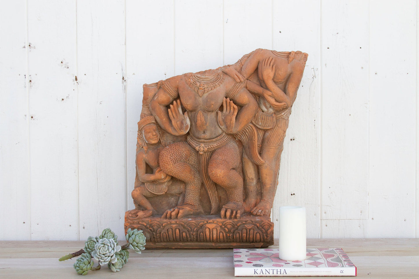 Large Antique Thai Terracotta Mythical Statue (Kinnara)