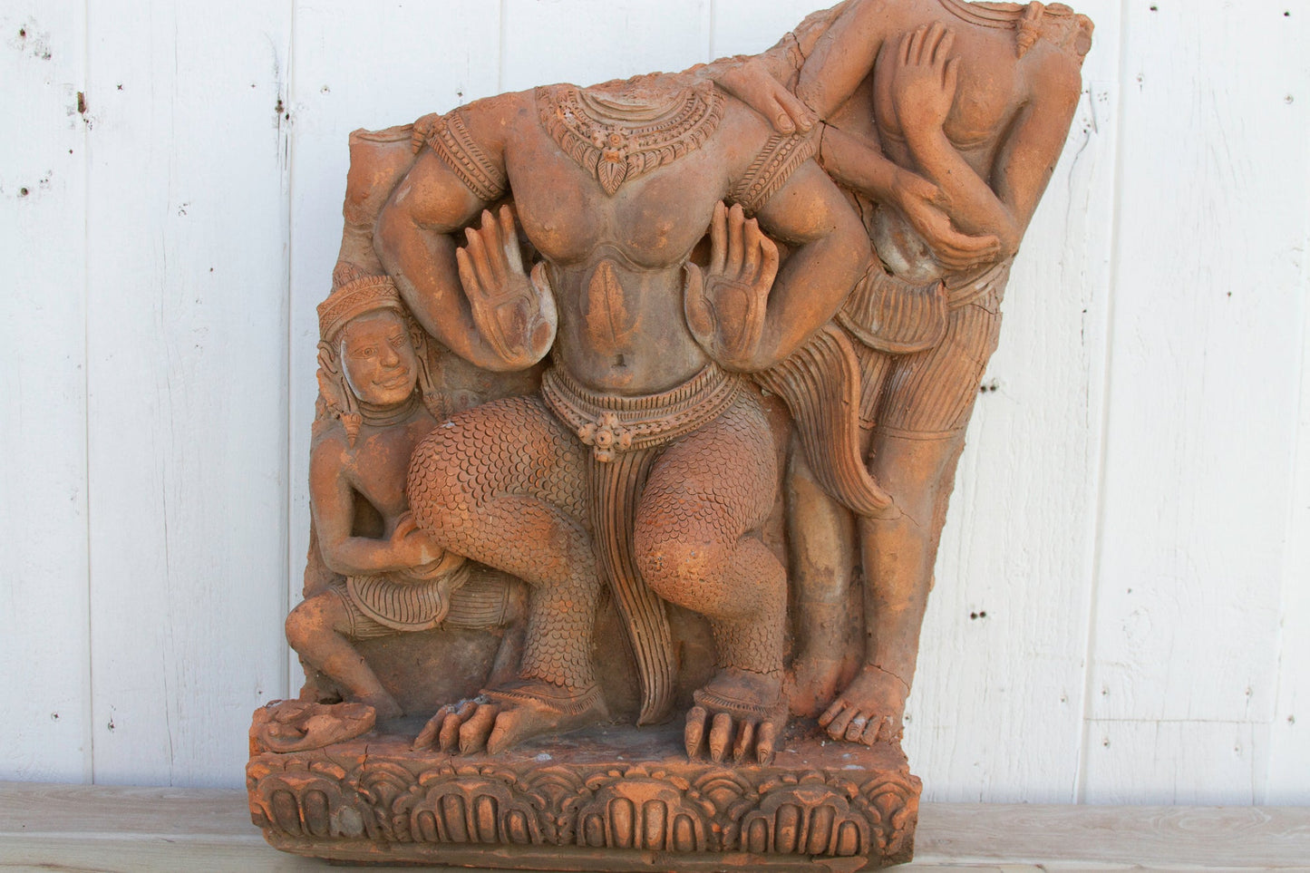 Large Antique Thai Terracotta Mythical Statue (Kinnara)