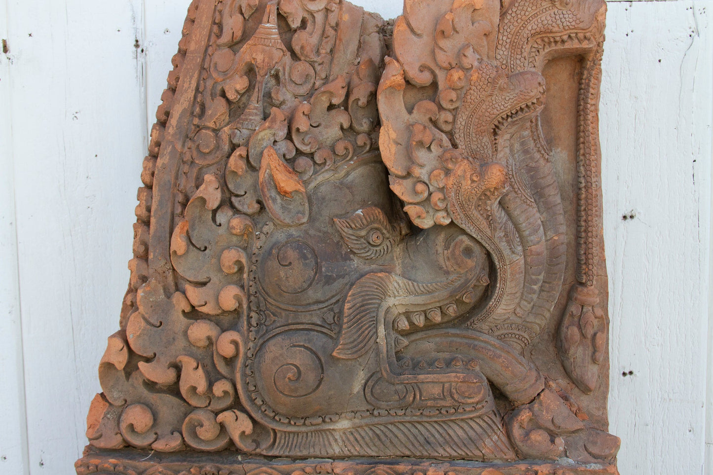 Exceptional Antique Carved Thai Dragon Temple Carving