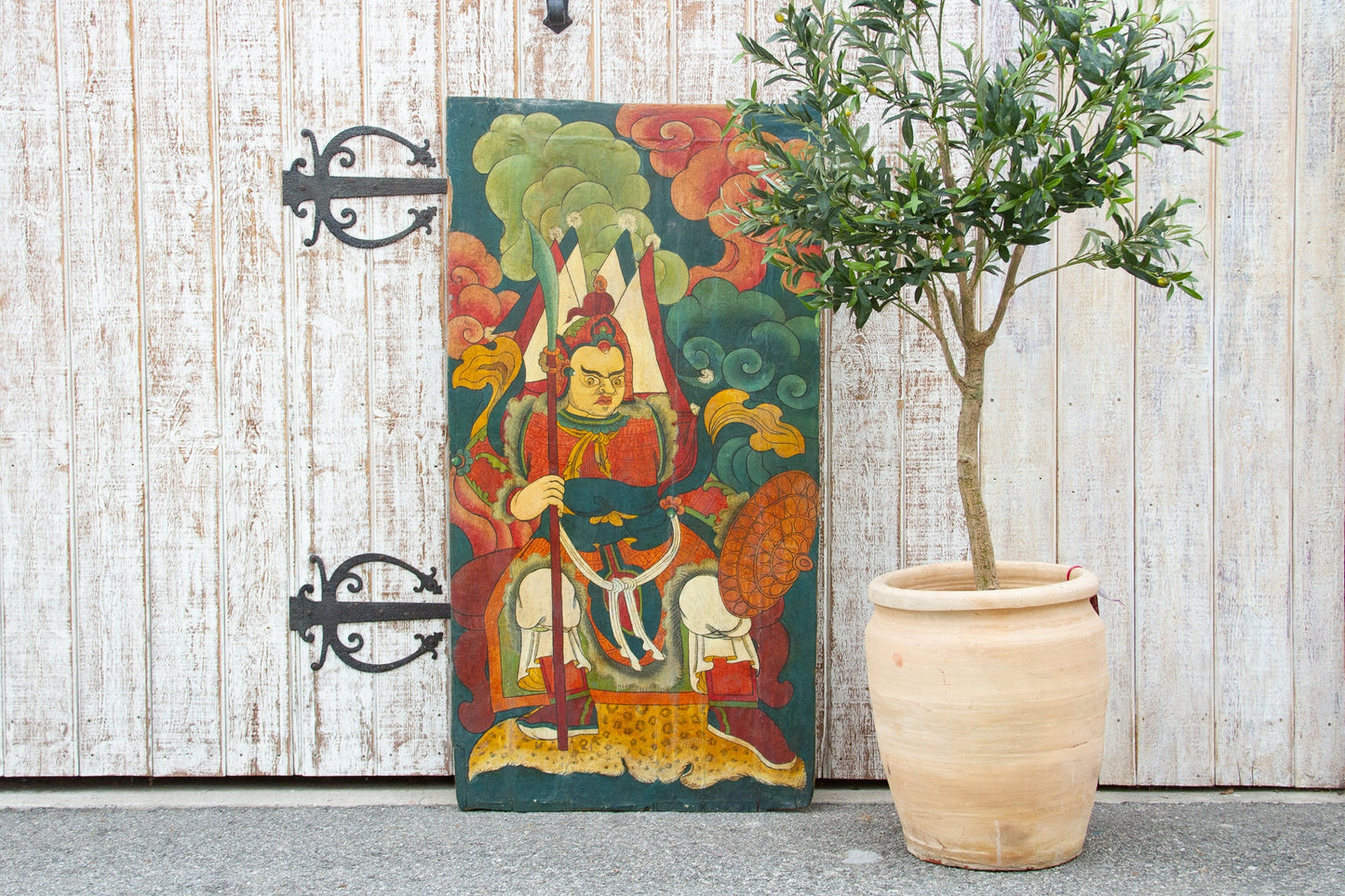 Colorful Antique Tibetan "Khan" Door Panel