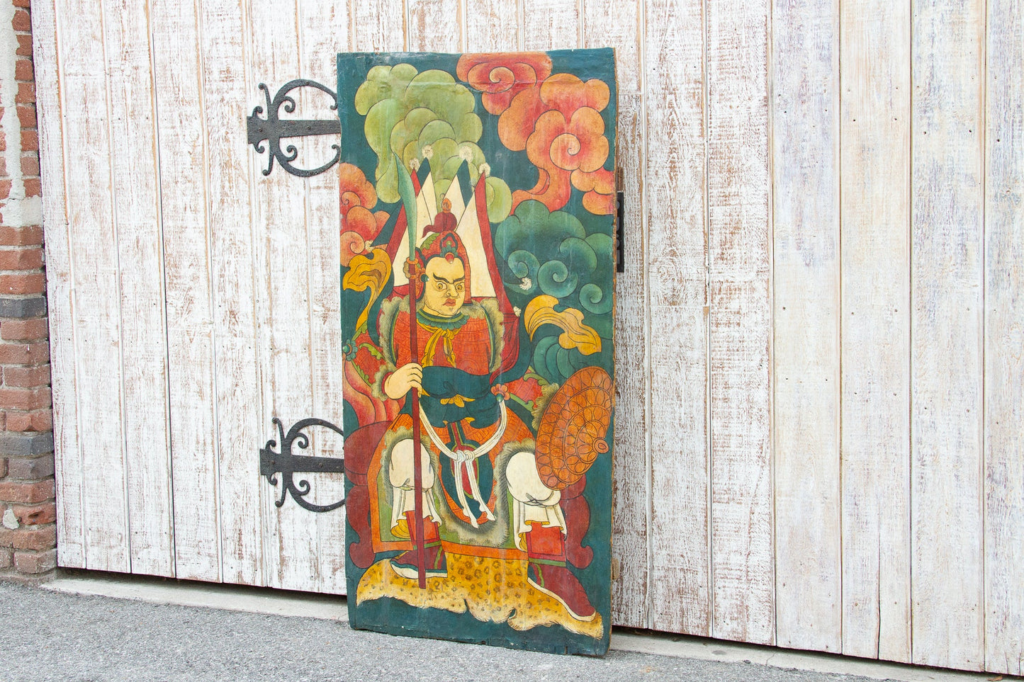 Colorful Antique Tibetan "Khan" Door Panel