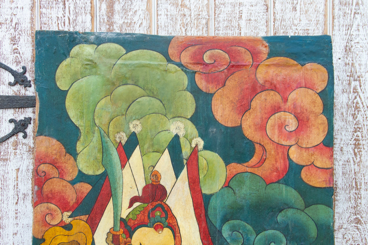 Colorful Antique Tibetan "Khan" Door Panel