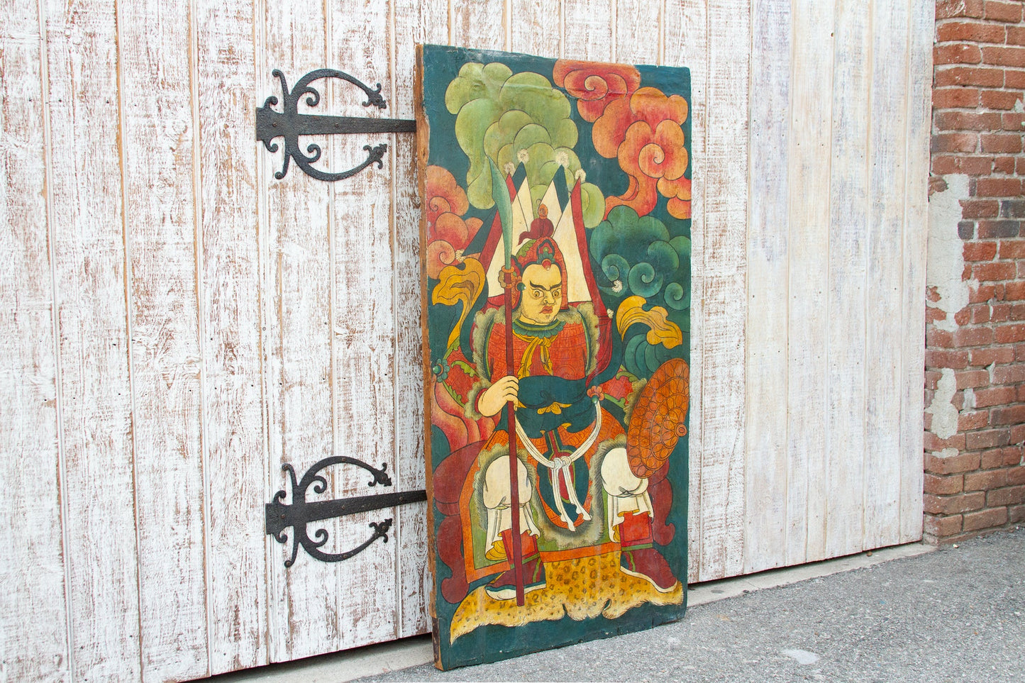 Colorful Antique Tibetan "Khan" Door Panel