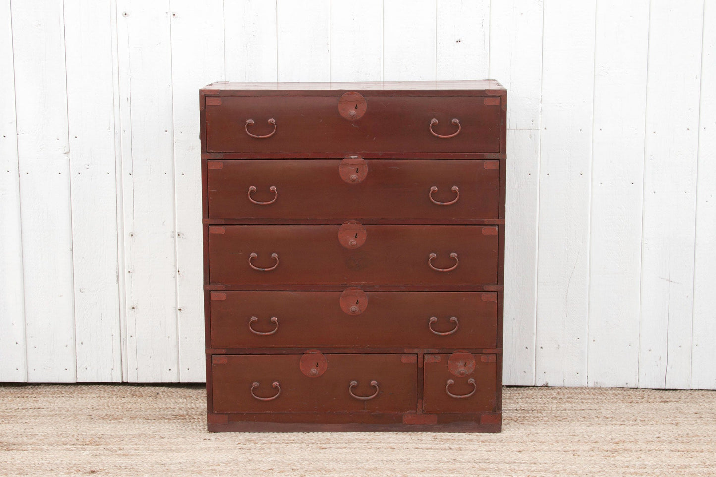 Antique Japanese Painted Tansu Dresser